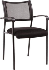 ALERA - Mesh Fabric Black Stacking Chair - Black Frame, 21-1/4" Wide x 23-5/8" Deep x 33-1/2" High - Apex Tool & Supply
