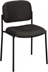 Basyx - Fabric Charcoal Stacking Chair - Black Frame, 21-1/4" Wide x 21" Deep x 32-3/4" High - Apex Tool & Supply