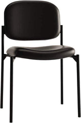 Basyx - Leather Black Stacking Chair - Black Frame, 21-1/4" Wide x 21" Deep x 32-3/4" High - Apex Tool & Supply