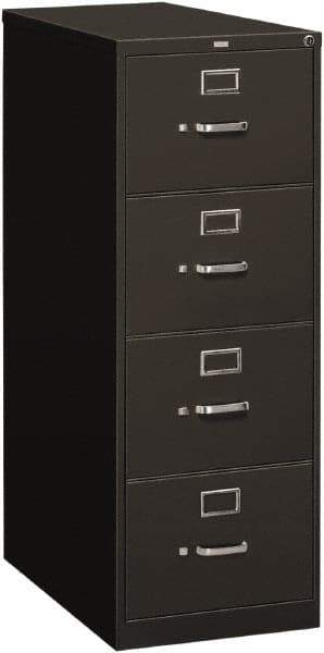 Hon - 18-1/4" Wide x 52" High x 26-1/2" Deep, 4 Drawer Vertical File - Steel, Charcoal - Apex Tool & Supply