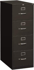 Hon - 18-1/4" Wide x 52" High x 26-1/2" Deep, 4 Drawer Vertical File - Steel, Charcoal - Apex Tool & Supply