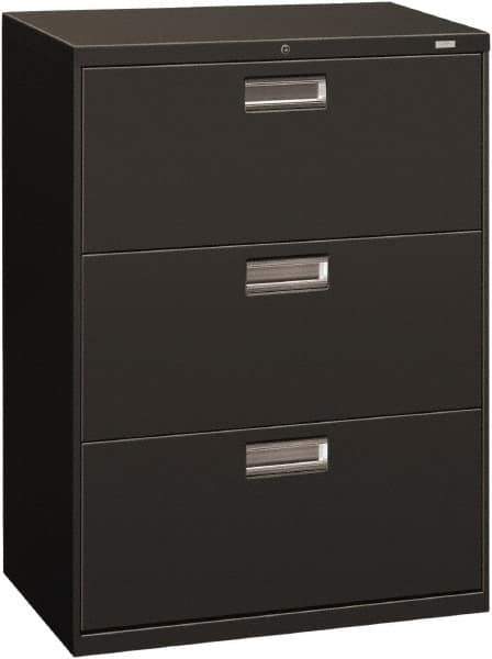 Hon - 30" Wide x 40.88" High x 19-1/4" Deep, 3 Drawer Roll-Out - Steel, Charcoal - Apex Tool & Supply