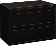 Hon - 42" Wide x 28.38" High x 19-1/4" Deep, 2 Drawer Lateral File - Steel, Black - Apex Tool & Supply