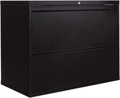 ALERA - 36" Wide x 28.38" High x 19-1/4" Deep, 2 Drawer Lateral File - Steel, Black - Apex Tool & Supply