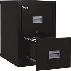 FireKing - 17-3/4" Wide x 27-3/4" High x 25" Deep, 2 Drawer Pedestal - Steel, Black - Apex Tool & Supply