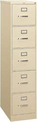 Hon - 15" Wide x 60" High x 26-1/2" Deep, 5 Drawer Vertical File - Steel, Putty - Apex Tool & Supply