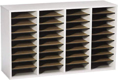 Safco - 39-1/4" Wide x 24" High x 11-3/4" Deep Laminated Compressed Wood Document Organizer - 36 Compartments, Gray, 9" Wide x 2-1/4" High x 11-1/2" Deep Compartment - Apex Tool & Supply