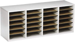 Safco - 39-1/4" Wide x 16-1/4" High x 11-3/4" Deep Laminated Compressed Wood Document Organizer - 24 Compartments, Gray, 9" Wide x 2-1/4" High x 11-1/2" Deep Compartment - Apex Tool & Supply