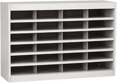 Safco - 37-1/2" Wide x 25-3/4" High x 12-3/4" Deep Fiberboard & Steel Document Organizer - 24 Compartments, Gray, 9" Wide x 3" High x 12-1/4" Deep Compartment - Apex Tool & Supply