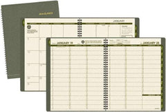 AT-A-GLANCE - 32 Sheet, 8-1/4 x 10-7/8", Weekly/Monthly Planner - Green - Apex Tool & Supply