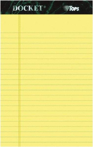 TOPS - 50 Sheet, 5 x 8", Narrow Perforated Style Ruled Pads - Canary - Apex Tool & Supply