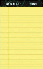 TOPS - 50 Sheet, 5 x 8", Narrow Perforated Style Ruled Pads - Canary - Apex Tool & Supply