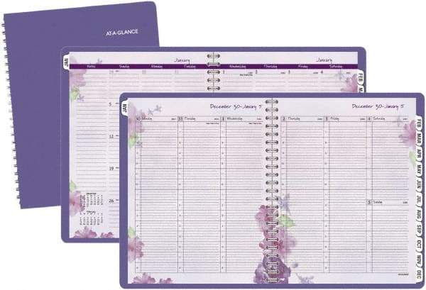 AT-A-GLANCE - 312 Sheet, 8-1/2 x 11", Weekly/Monthly Planner - Purple - Apex Tool & Supply