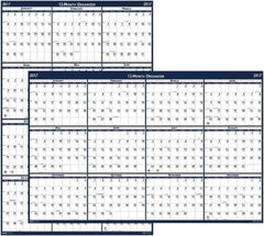 House of Doolittle - 1 Sheet, 48 x 32", Erasable Wall Planner - Blue & Gray - Apex Tool & Supply