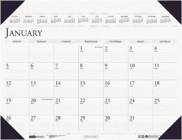 House of Doolittle - 12 Sheet, 3-3/4 x 6", Desk Pad Calendar - Blue - Apex Tool & Supply