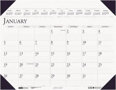 House of Doolittle - 12 Sheet, 3-3/4 x 6", Desk Pad Calendar - Blue - Apex Tool & Supply