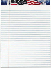TOPS - 50 Sheet, 8-1/2 x 11", Legal/Wide (Style) Writing Pad - Red, White & Blue - Apex Tool & Supply