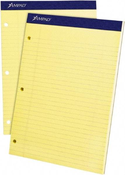 AMPAD - 100 Sheet, 8-1/2 x 11", Legal/Wide (Style) Legal Pad - Canary - Apex Tool & Supply