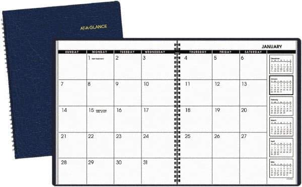 AT-A-GLANCE - 24 Sheet, 9 x 11", 15 Month Planner - Navy - Apex Tool & Supply
