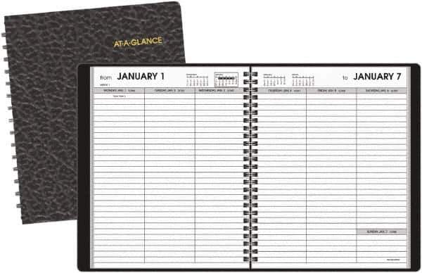 AT-A-GLANCE - 26 Sheet, 5 x 8", Weekly Planner - Black - Apex Tool & Supply
