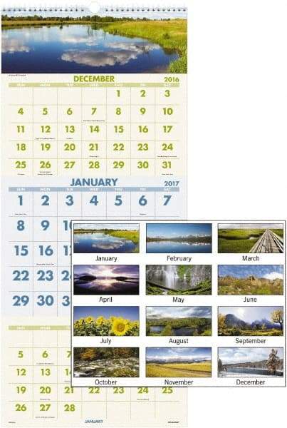 AT-A-GLANCE - 12 Sheet, 12 x 27", Wall Calendar - Apex Tool & Supply