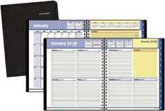 AT-A-GLANCE - 38 Sheet, 8 x 9-7/8", Weekly/Monthly Planner - Black - Apex Tool & Supply