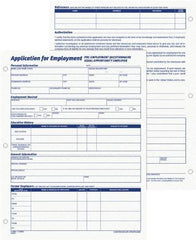 TOPS - 50 Sheet, 8-3/8 x 11", Employment Application Form - White - Apex Tool & Supply