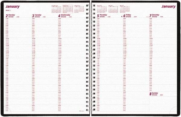 Brownline - 26 Sheet, 3-1/4 x 6-1/4", Weekly Planner - Black - Apex Tool & Supply