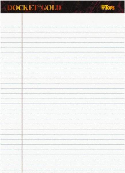TOPS - 50 Sheet, 8-1/2 x 11-3/4", Legal/Wide (Style) Perforated Style Ruled Pads - White - Apex Tool & Supply