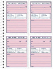 TOPS - 400 Sheet, 8-1/2 x 11-3/4", Telephone Message Book - Pink - Apex Tool & Supply