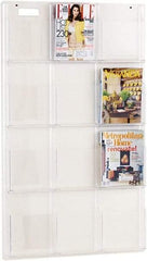 Safco - 30" Wide x 2" Deep x 49" High, 12 Compartments, Plastic Literature Display Board - Clear, 9-1/4" Compartment Width x 1-5/8" Compartment Depth x 12-5/8" Compartment Height - Apex Tool & Supply