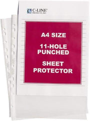 C-LINE - 50 Piece Clear Sheet Protectors-Ring Binder - 11-3/4" High x 8-1/4" Wide - Apex Tool & Supply