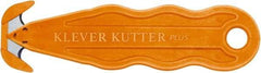 Klever Innovations - Recessed/Hook Blade Safety Cutter - 1-1/4" Carbon Steel Blade, Orange Nylon Handle, 1 Blade Included - Apex Tool & Supply