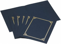Geographic - 6 Piece Navy Blue Document Holders-Certificate/Document - 9-3/4" High x 12-1/2" Wide - Apex Tool & Supply