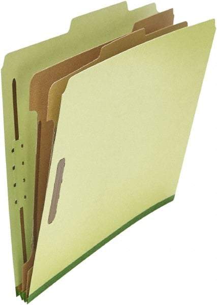 UNIVERSAL - 8-1/2 x 11", Letter Size, Green, Classification Folders with Top Tab Fastener - 25 Point Stock, Right of Center Tab Cut Location - Apex Tool & Supply