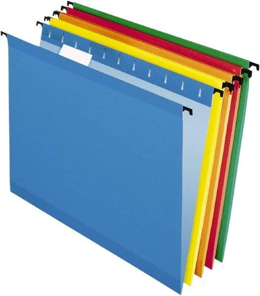 Pendaflex - 8-1/2 x 11", Letter Size, Assorted Colors, Hanging File Folder - 11 Point Stock, 1/5 Tab Cut Location - Apex Tool & Supply