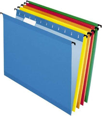 Pendaflex - 8-1/2 x 11", Letter Size, Assorted Colors, Hanging File Folder - 11 Point Stock, 1/5 Tab Cut Location - Apex Tool & Supply