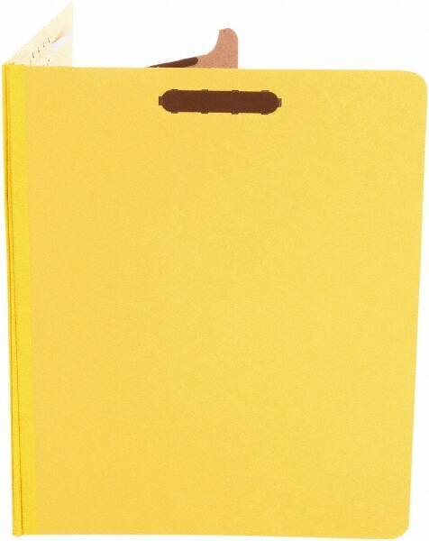UNIVERSAL - 8-1/2 x 11", Letter Size, Yellow, Classification Folders with Top Tab Fastener - 25 Point Stock, Right of Center Tab Cut Location - Apex Tool & Supply