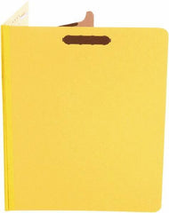 UNIVERSAL - 8-1/2 x 11", Letter Size, Yellow, Classification Folders with Top Tab Fastener - 25 Point Stock, Right of Center Tab Cut Location - Apex Tool & Supply