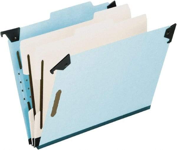 Pendaflex - 9-1/2 x 14-1/2", Legal, Blue, Hanging File Folder - 25 Point Stock, Right of Center Tab Cut Location - Apex Tool & Supply