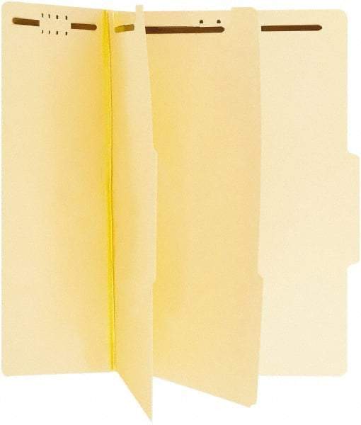 UNIVERSAL - 8-1/2 x 11", Letter Size, Manila, Classification Folders with Top Tab Fastener - Right of Center Tab Cut Location - Apex Tool & Supply