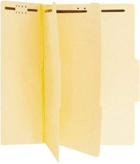UNIVERSAL - 8-1/2 x 11", Letter Size, Manila, Classification Folders with Top Tab Fastener - Right of Center Tab Cut Location - Apex Tool & Supply
