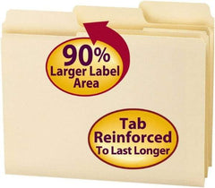SMEAD - 8-1/2 x 11", Letter Size, Manila, File Folders with Top Tab - 11 Point Stock, Assorted Tab Cut Location - Apex Tool & Supply