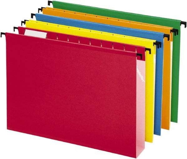 Pendaflex - 8-1/2 x 11", Letter Size, Assorted Colors, Hanging File Folder - 11 Point Stock, 1/5 Tab Cut Location - Apex Tool & Supply
