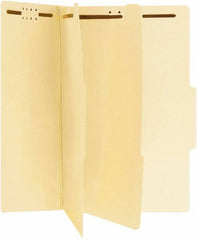 UNIVERSAL - 9-1/4 x 14-3/4", Legal, Manila, Classification Folders with Top Tab Fastener - Right of Center Tab Cut Location - Apex Tool & Supply