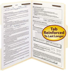 SMEAD - 8-1/2 x 14", Legal, Manila, File Folders with Top Tab - 11 Point Stock, Assorted Tab Cut Location - Apex Tool & Supply