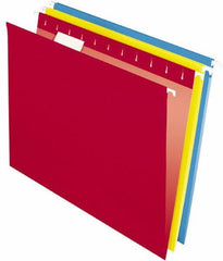 Pendaflex - 8-1/2 x 11", Letter Size, Assorted Colors, Hanging File Folder - 11 Point Stock, 1/5 Tab Cut Location - Apex Tool & Supply