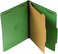 UNIVERSAL - 8-1/2 x 11", Letter Size, Emerald Green, Classification Folders with Top Tab Fastener - 25 Point Stock, Right of Center Tab Cut Location - Apex Tool & Supply