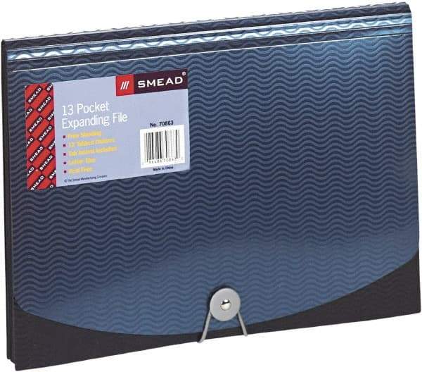 SMEAD - 8-1/2 x 11", Letter Size, Black/Blue, Expansion Folders - Apex Tool & Supply