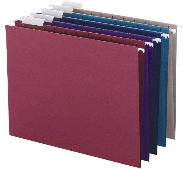 SMEAD - 8-1/2 x 11", Letter Size, Assorted Colors, Hanging File Folder - 11 Point Stock, 1/5 Tab Cut Location - Apex Tool & Supply